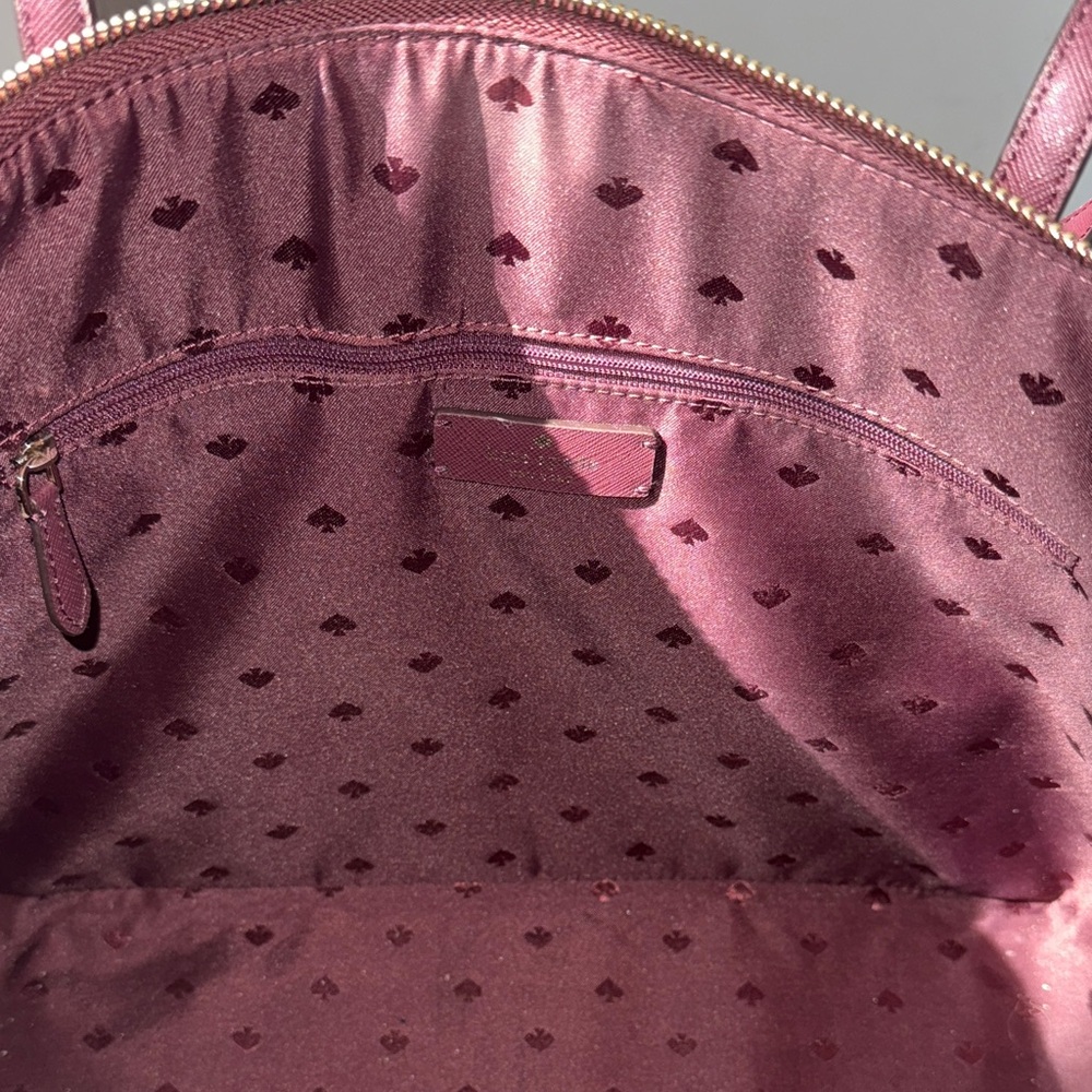 Like New:Kate Spade Sparkling Maroon Tote - Picture 6 of 7